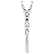 18K White 6.5 mm Round 1/5 CTW Natural Diamond Semi-Set Engagement Ring