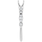 14K White 4.1 mm Round 1/4 CTW Natural Diamond Semi-Set Engagement Ring