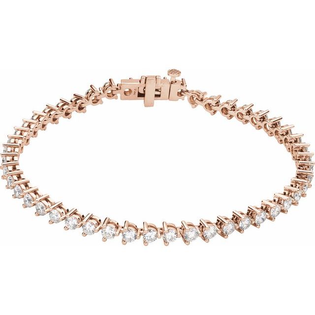 14K Rose 4 3/4 CTW Lab-Grown Diamond Line 7 1/4" Bracelet