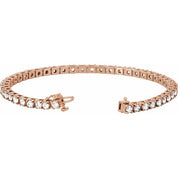 14K Rose 4 3/4 CTW Lab-Grown Diamond Line 7" Bracelet