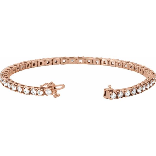 14K Rose 4 3/4 CTW Lab-Grown Diamond Line 7" Bracelet