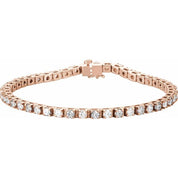 14K Rose 4 3/4 CTW Lab-Grown Diamond Line 7" Bracelet