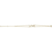 14K Yellow 1/4 CTW Natural Diamond Love 5-7" Bracelet