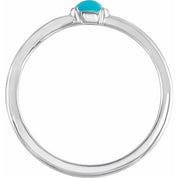 Platinum Natural Turquoise Stackable Ring
