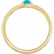 14K Yellow Natural Turquoise Stackable Ring