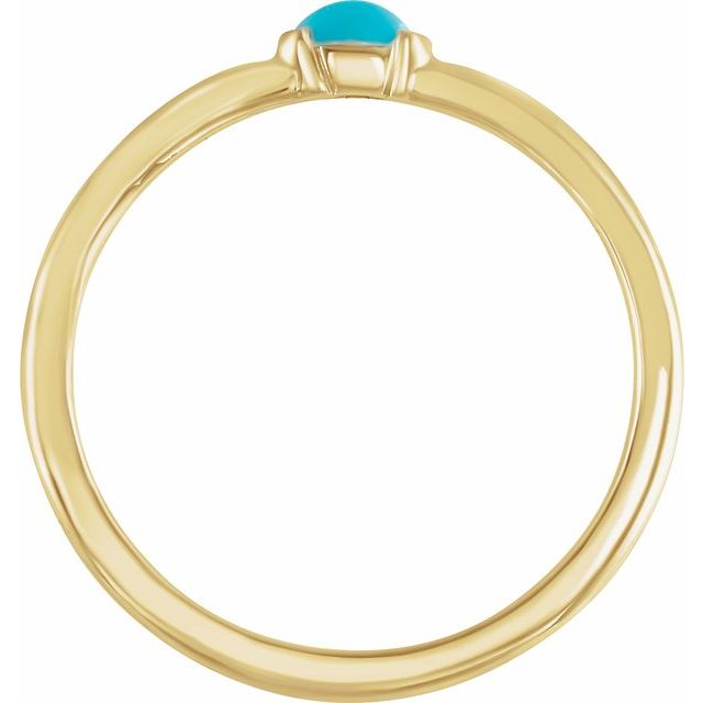 14K Yellow Natural Turquoise Stackable Ring