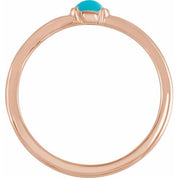 14K Rose Natural Turquoise Stackable Ring