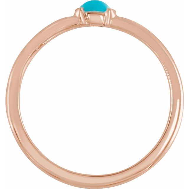 14K Rose Natural Turquoise Stackable Ring