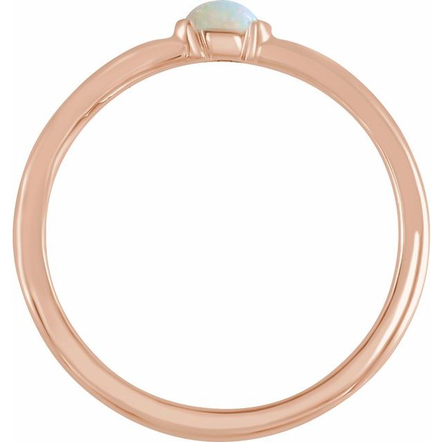 14K Rose Natural Ethiopian Opal Stackable Ring