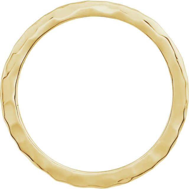 14K Yellow 1.6 mm Hammered Stackable Ring Size 7