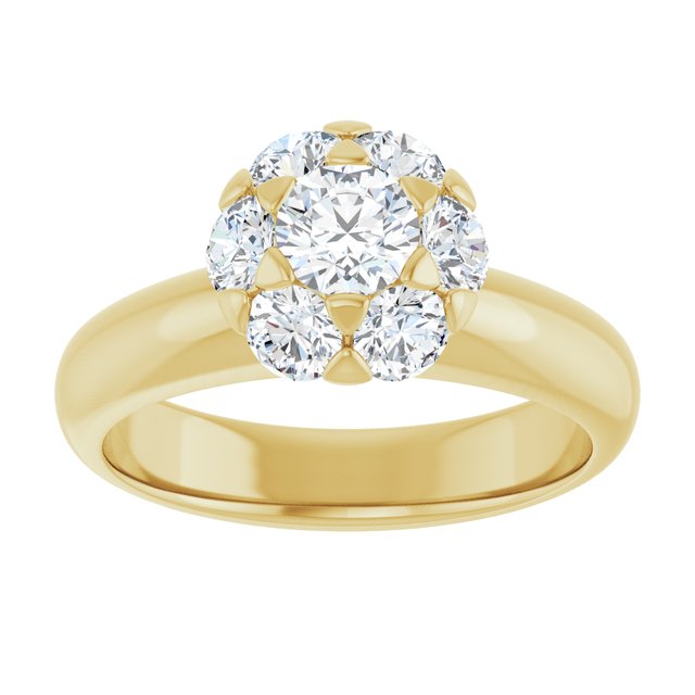 14K Yellow Round Natural Diamond Natural Diamond