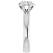 Continuum Sterling Silver 4.5 mm Round 3/4 CTW Natural Diamond Semi-Set Engagement Ring