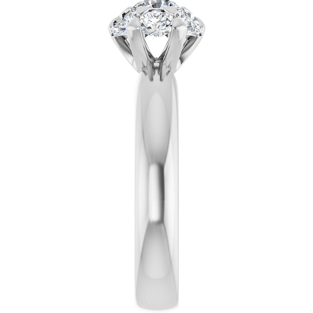 14K White Round Natural Diamond Natural Diamond