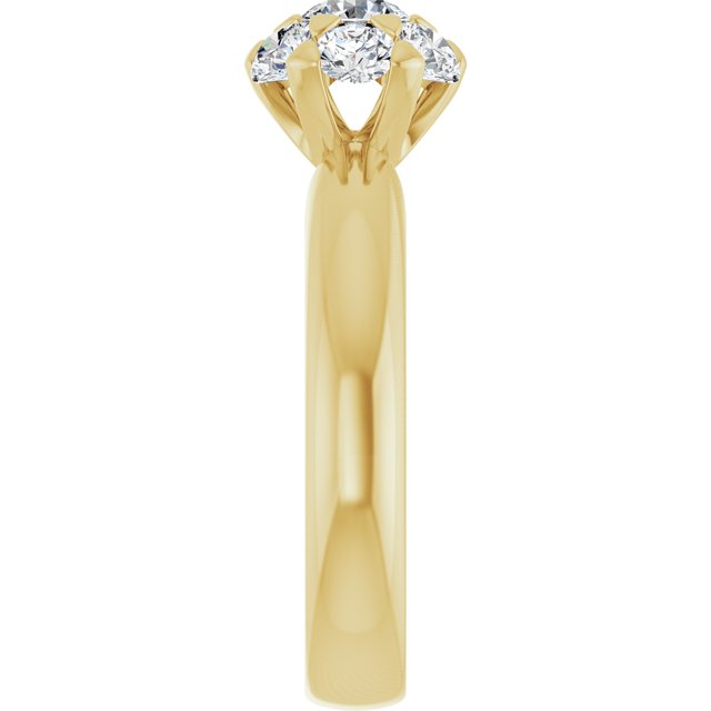 14K Yellow Round Natural Diamond Natural Diamond