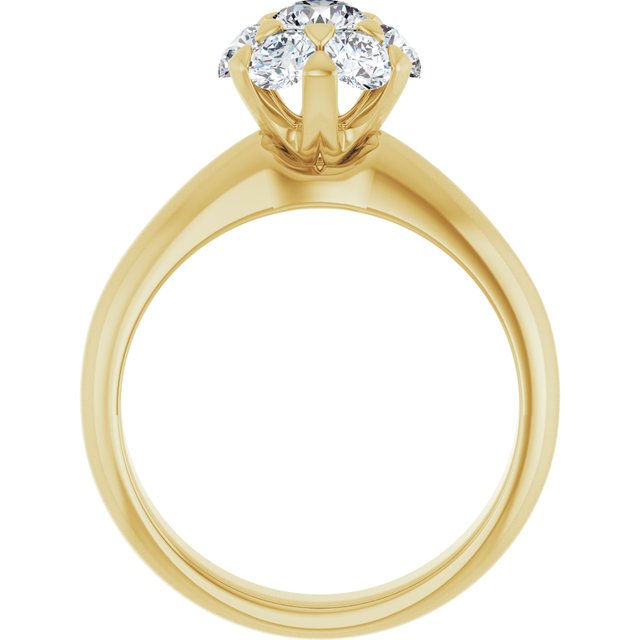 14K Yellow Round Natural Diamond Natural Diamond