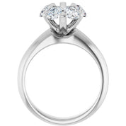 18K White 5.2 mm Round 1 3/8 CTW Natural Diamond Semi-Set Engagement Ring