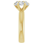 18K Yellow 5.2 mm Round 1 1/5 CTW Natural Diamond Semi-Set Engagement Ring