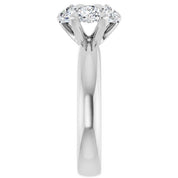 Platinum 5.2 mm Round 1 1/5 CTW Natural Diamond Semi-Set Engagement Ring