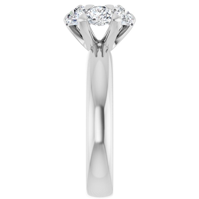 Platinum 5.2 mm Round 1 1/5 CTW Natural Diamond Semi-Set Engagement Ring