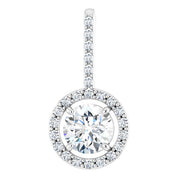 14K White 1 1/3 CTW Natural Diamond Pendant