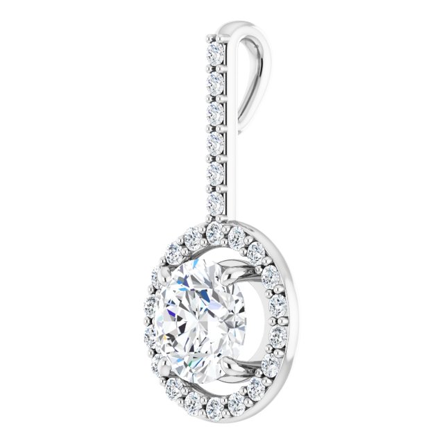 14K White 1 1/3 CTW Natural Diamond Pendant