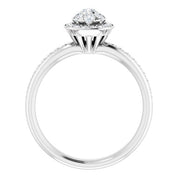 14K White 1/2 CTW Natural Diamond Engagement Ring