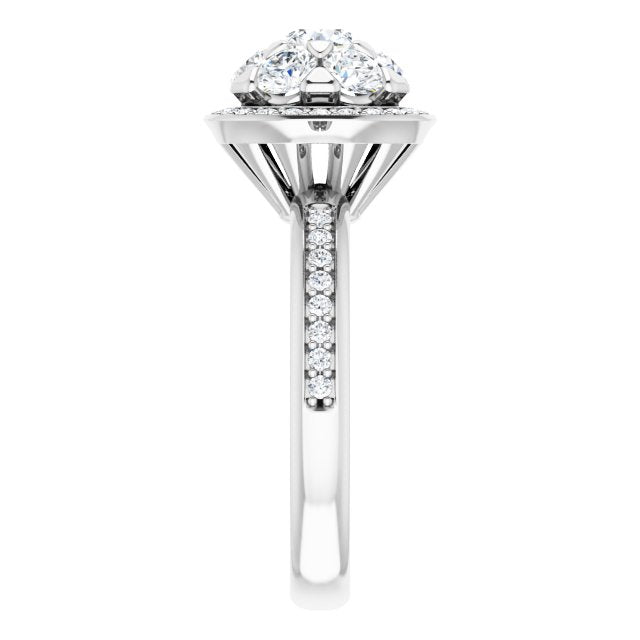 Platinum 1 1/3 CTW Natural Diamond Engagement Ring