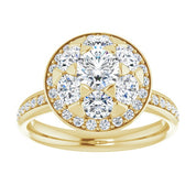 18K Yellow 1 1/2 CTW Natural Diamond Engagement Ring