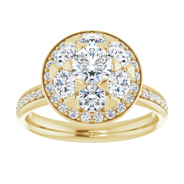 18K Yellow 1 1/2 CTW Natural Diamond Engagement Ring