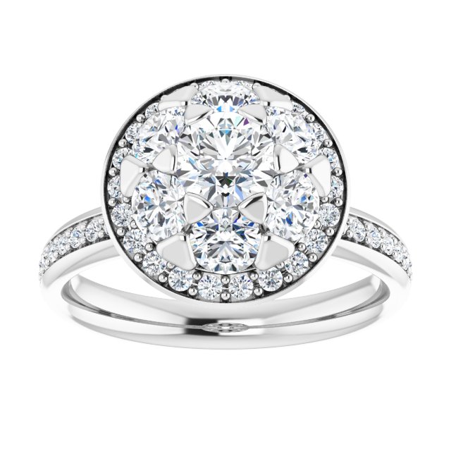 18K White 1 1/2 CTW Natural Diamond Engagement Ring