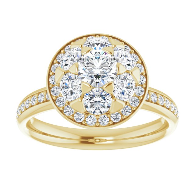18K Yellow 1 1/3 CTW Natural Diamond Engagement Ring