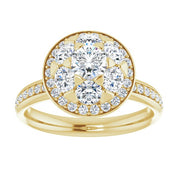 14K Yellow 1 1/3 CTW Natural Diamond Engagement Ring