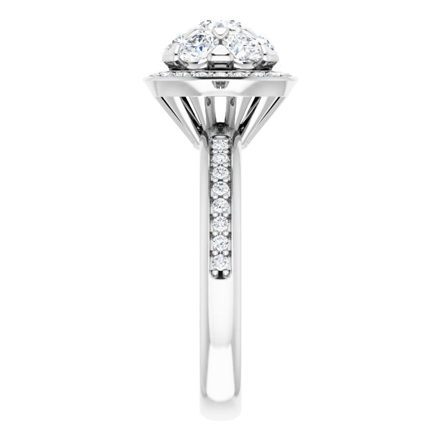14K White 1 1/8 CTW Natural Diamond Engagement Ring