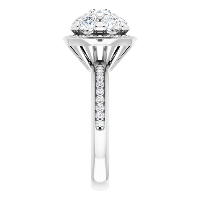 18K White 1 1/2 CTW Natural Diamond Engagement Ring