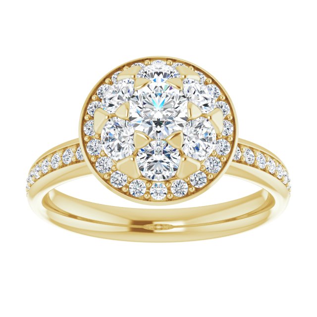 18K Yellow 1 1/8 CTW Natural Diamond Engagement Ring