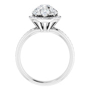 14K White 1 1/3 CTW Natural Diamond Engagement Ring