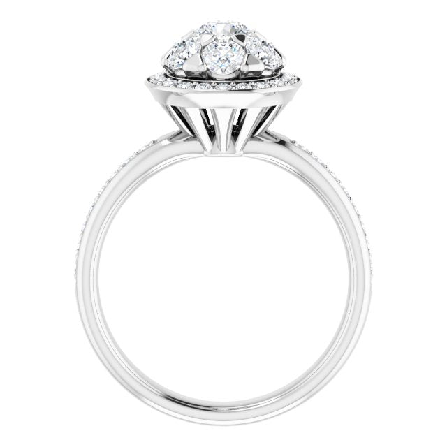 18K White 1 1/8 CTW Natural Diamond Engagement Ring