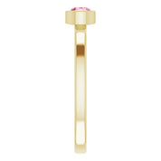 14K Yellow 4 mm Natural Pink Tourmaline Ring