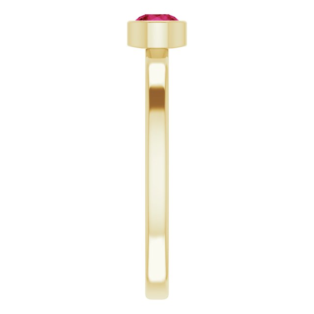 14K Yellow 4 mm Lab-Grown Ruby Ring