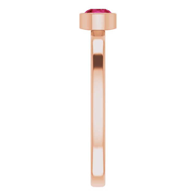 14K Rose 4 mm Lab-Grown Ruby Ring