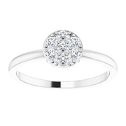 14K White 1/5 CTW Natural Diamond Stackable Cluster Ring