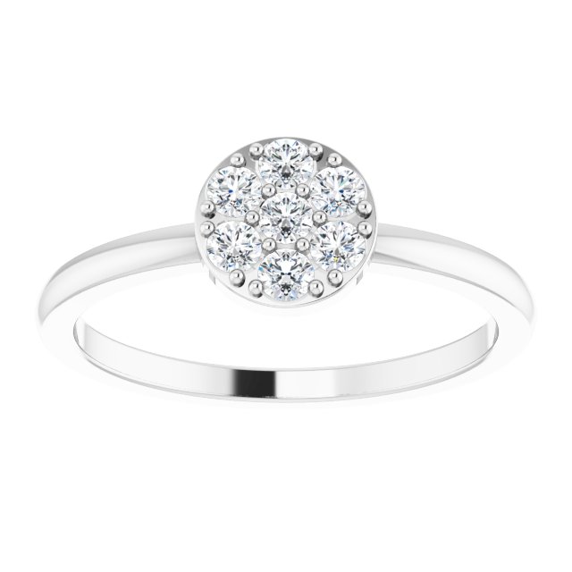 14K White 1/5 CTW Natural Diamond Stackable Cluster Ring