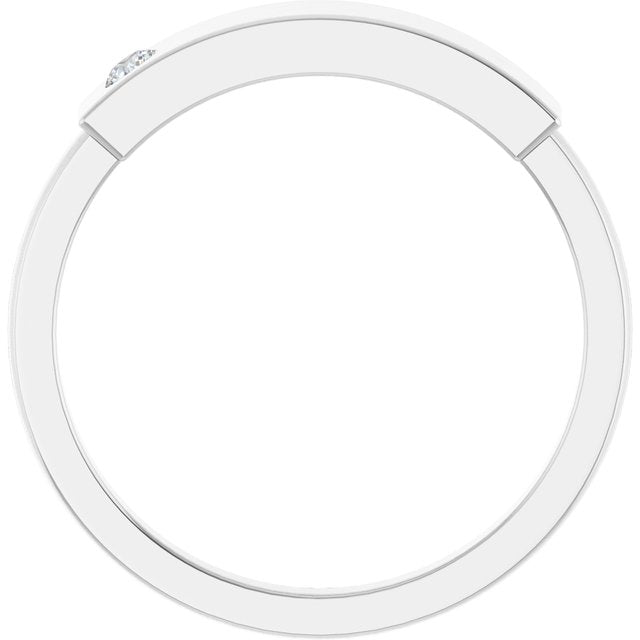 Platinum .03 CT Natural Diamond Stackable Family Ring