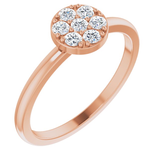14K Rose 1/5 CTW Natural Diamond Stackable Cluster Ring