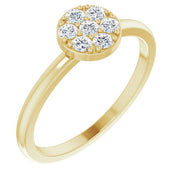 14K Yellow 1/5 CTW Natural Diamond Stackable Cluster Ring