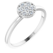 14K White 1/5 CTW Natural Diamond Stackable Cluster Ring