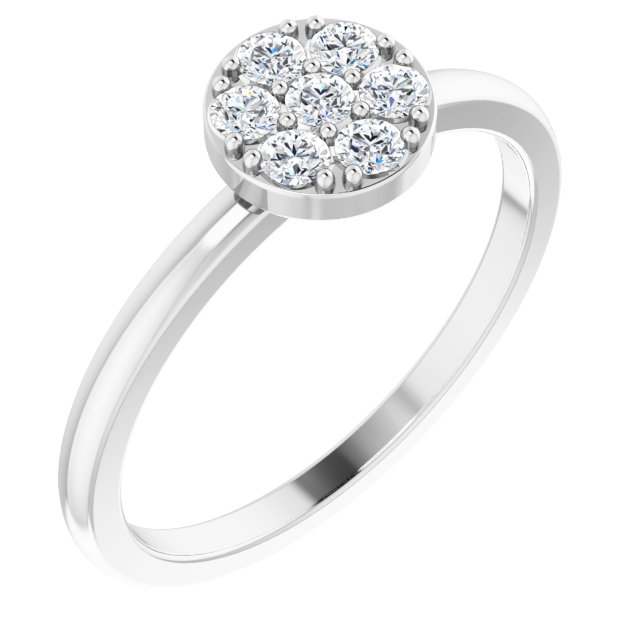 14K White 1/5 CTW Natural Diamond Stackable Cluster Ring