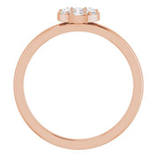 14K Rose 1/5 CTW Natural Diamond Stackable Cluster Ring