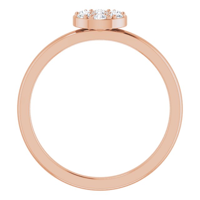 14K Rose 1/5 CTW Natural Diamond Stackable Cluster Ring
