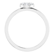 14K White 1/5 CTW Natural Diamond Stackable Cluster Ring